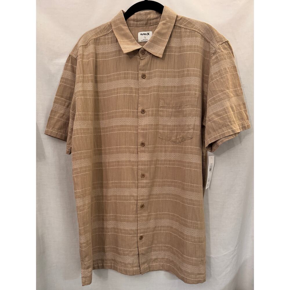 Hurley Baja Rincon Short Sleeve patterned woven Men's shirt in size Large.